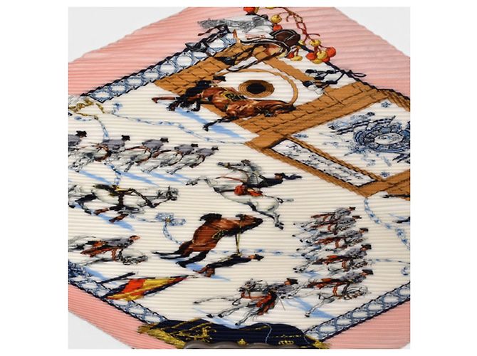 Hermès Pañuelo de seda rosa Hermes - vista 10