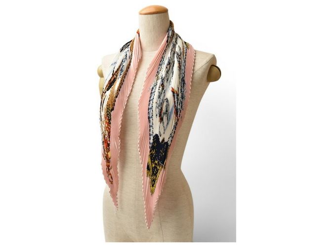 Hermès Pañuelo de seda rosa Hermes - vista 12
