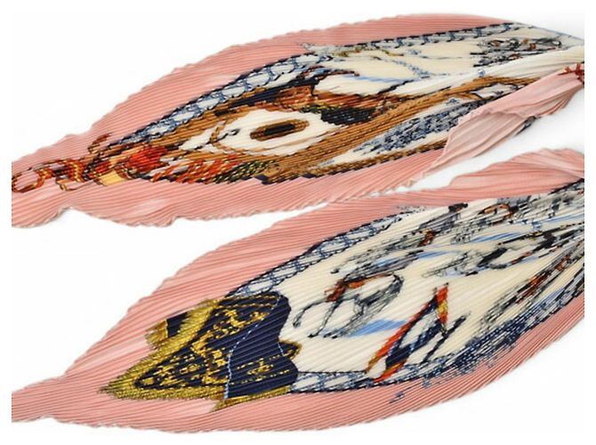 Hermès Pañuelo de seda rosa Hermes - vista 3