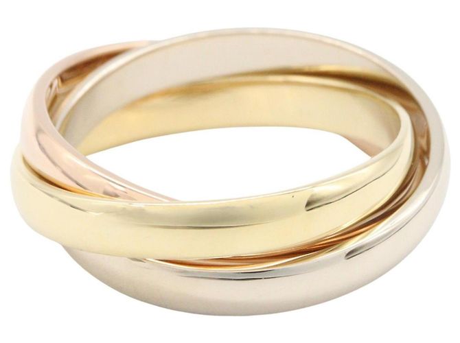Anello Cartier Trinity in oro rosa bianco e giallo D'oro - vista 2