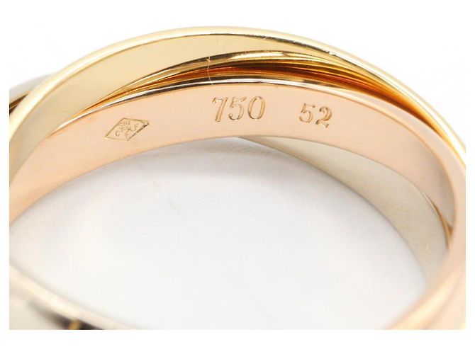 Anello Cartier Trinity in oro rosa bianco e giallo D'oro - vista 3