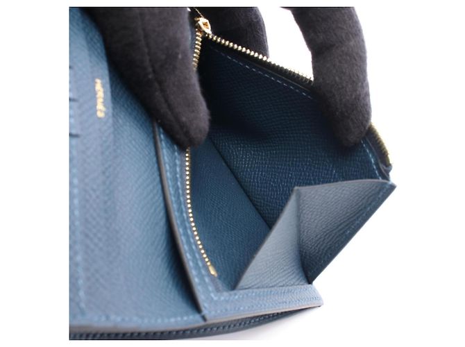 Hermès Cartera bi-fold compacta Hermes Bearn Azul - vista 4