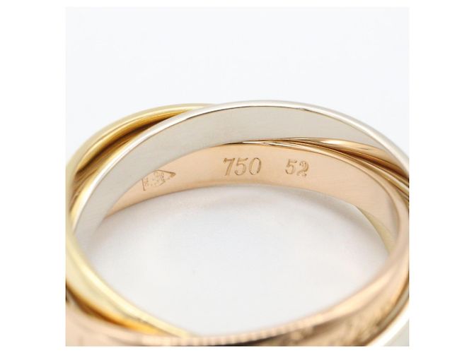 Anello Cartier Trinity in oro rosa bianco e giallo 18K D'oro - vista 3