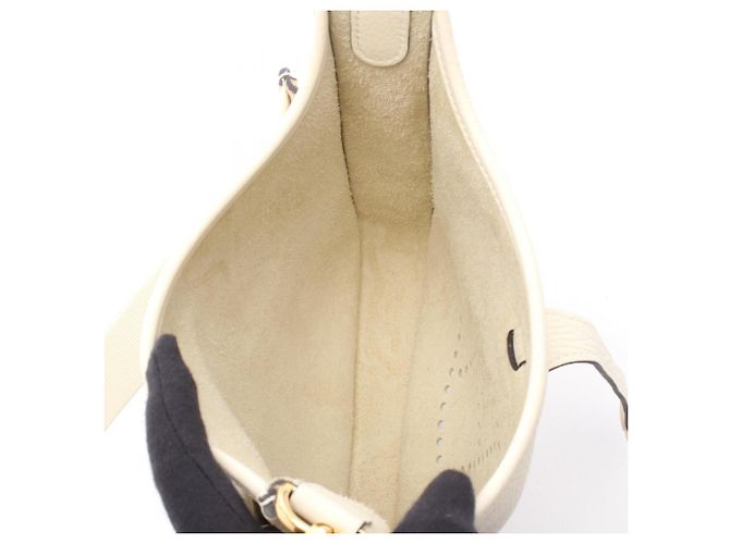 Hermès Borsa a tracolla Hermes Evelyne 23 Crème Bianco - vista 3