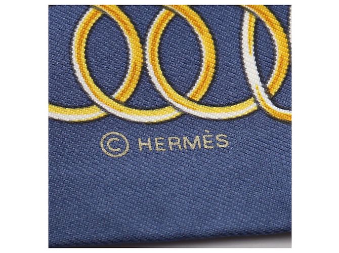 Foulard Hermès Twilly LIFT PROFILE Nero Multicolore Blu navy - vista 4
