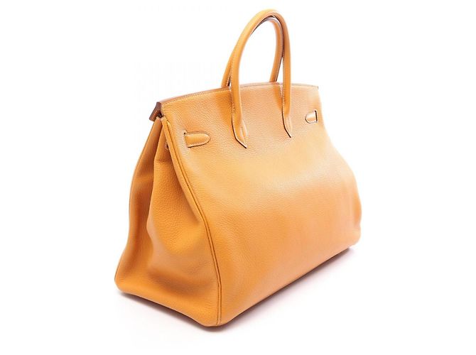 Hermès Borsa Hermes Birkin 40 in pelle Togo gialla Giallo - vista 2