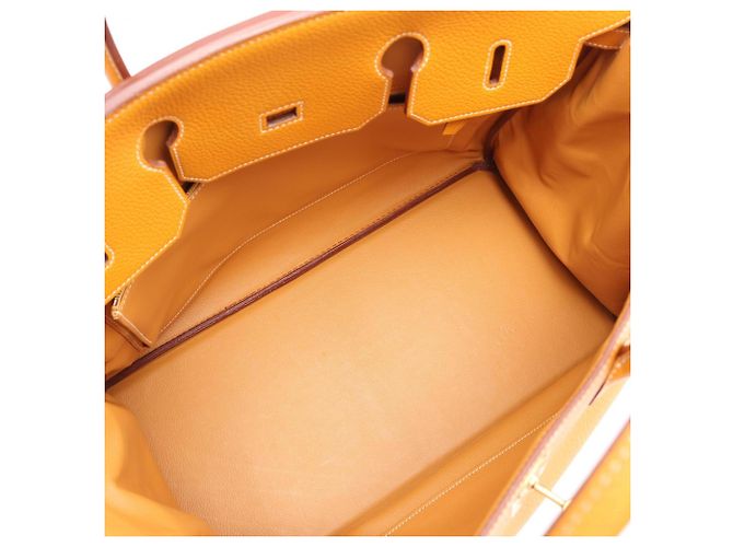 Hermès Borsa Hermes Birkin 40 in pelle Togo gialla Giallo - vista 3