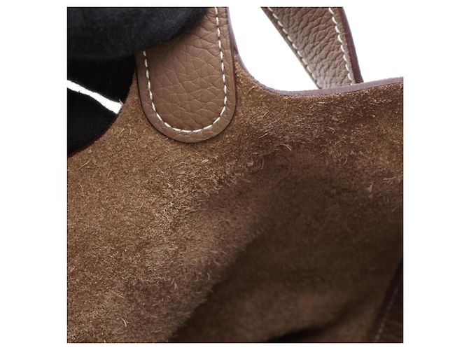 Hermès Borsa Hermes Picotin Lock MM Etoupe Marrone - vista 11