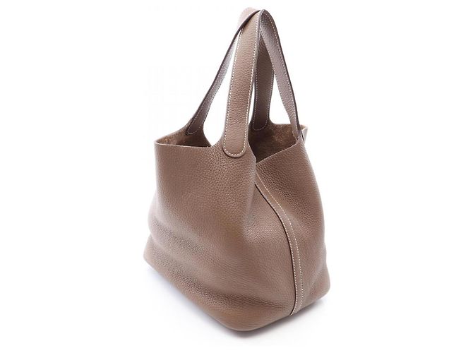 Hermès Borsa Hermes Picotin Lock MM Etoupe Marrone - vista 2