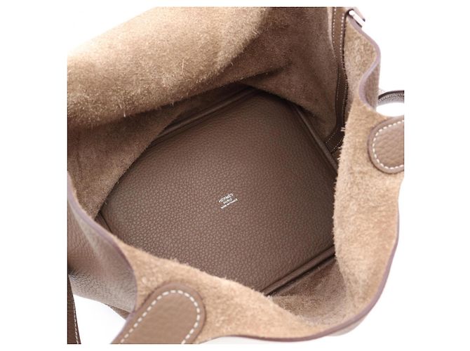 Hermès Borsa Hermes Picotin Lock MM Etoupe Marrone - vista 3