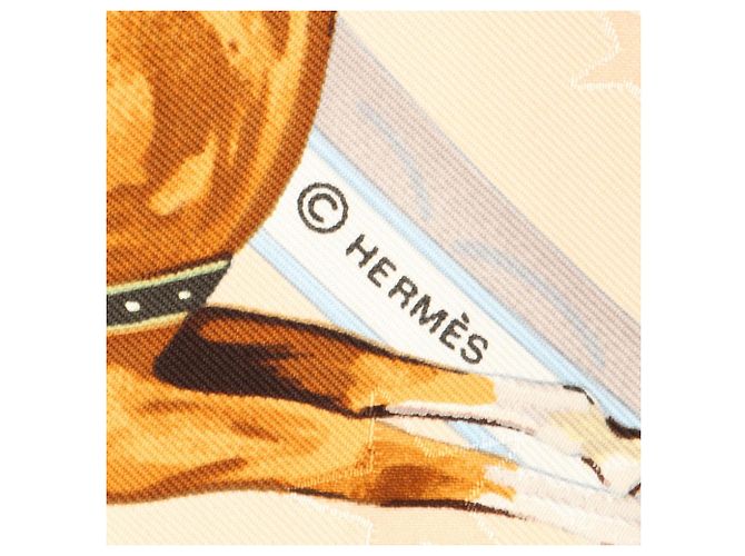 Hermès Hermes Carre 90 EN PISTE Schal Pink Mehrfarben - Ansicht 2
