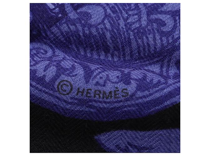 Hermès Sciarpa Hermes Carre Geant 140 LA MORS A CONETABLE Nero Multicolore Porpora - vista 3