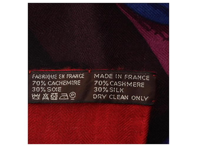Hermès Sciarpa Hermes Carre Geant 140 LA MORS A CONETABLE Nero Multicolore Porpora - vista 4