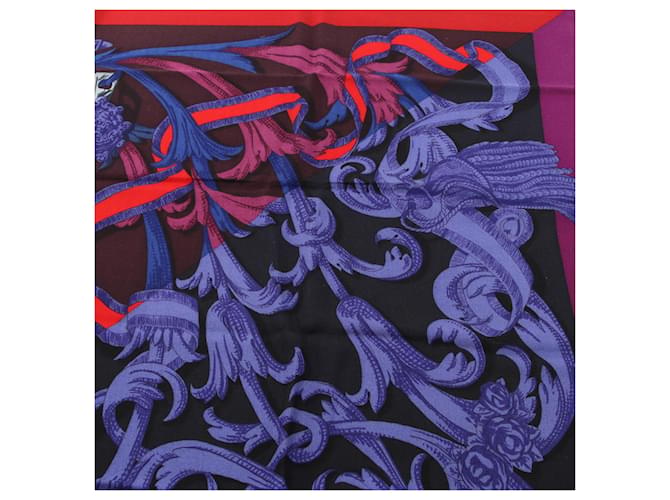 Hermès Sciarpa Hermes Carre Geant 140 LA MORS A CONETABLE Nero Multicolore Porpora - vista 8