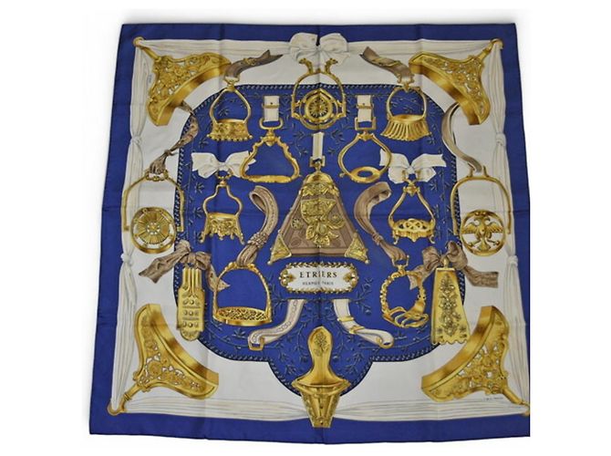 Hermès Hermes Carré 90 Schal Marineblau - Ansicht 2