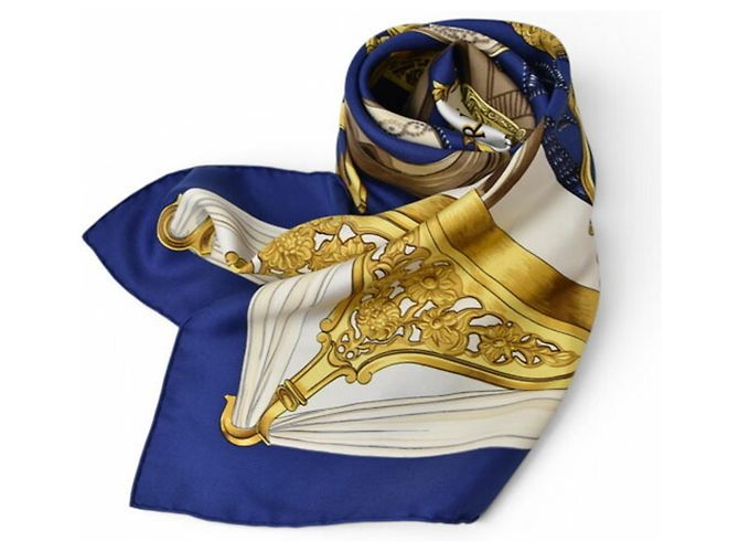 Hermès Hermes Carré 90 Schal Marineblau - Ansicht 3