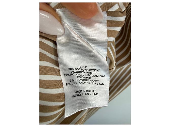 Tibi Gestreiftes Midi-Kleid Braun Weiß - Ansicht 4