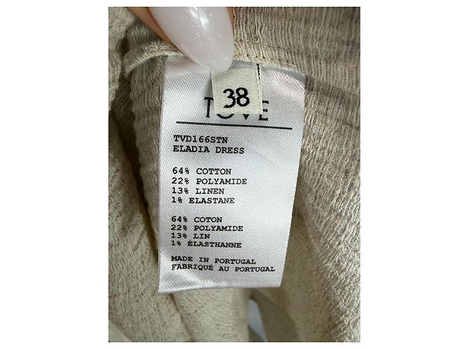Autre Marque Vestido Midi Tove Eladia Beige Mezcla de Algodón - vista 3