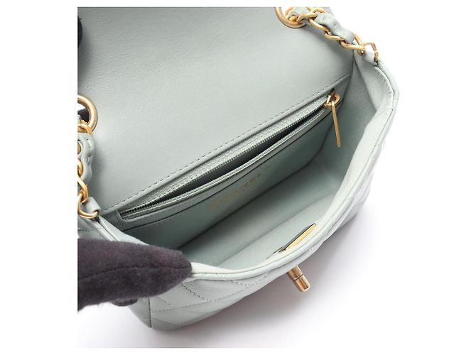 Borsa a Spalla Chanel Mini Matelassé Verde - vista 3
