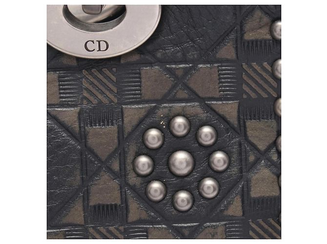 Christian Dior Dior LADY DIOR 2-Way Handtasche Schwarz Khaki - Ansicht 10