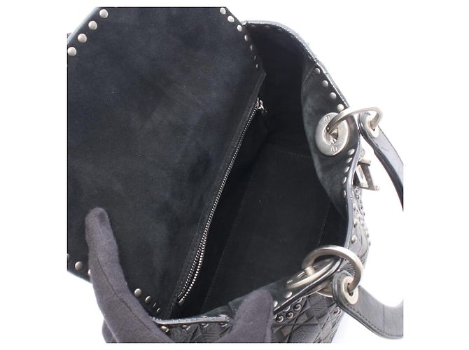 Christian Dior Dior LADY DIOR 2-Way Handtasche Schwarz Khaki - Ansicht 3
