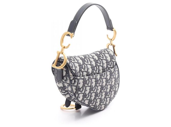 Borsa Saddle Christian Dior Beige Blu navy - vista 2