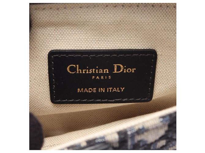 Borsa Saddle Christian Dior Beige Blu navy - vista 4