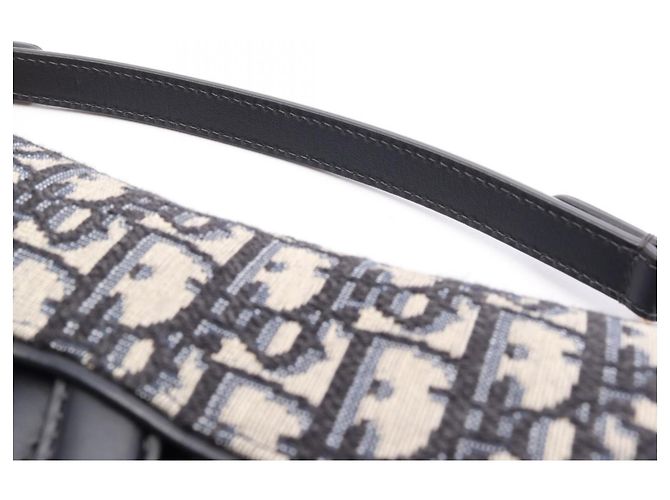 Borsa Saddle Christian Dior Beige Blu navy - vista 6