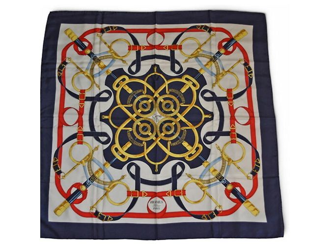 Hermès Foulard Hermes Carre 90 Blu navy - vista 2