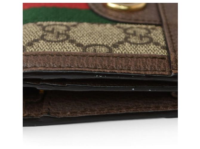 Cartera bi-fold Gucci Ophidia Castaño Beige - vista 11
