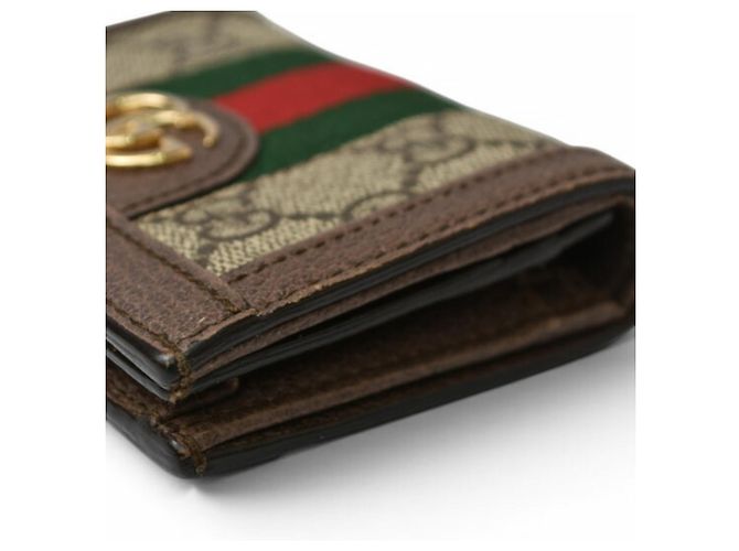 Cartera bi-fold Gucci Ophidia Castaño Beige - vista 12