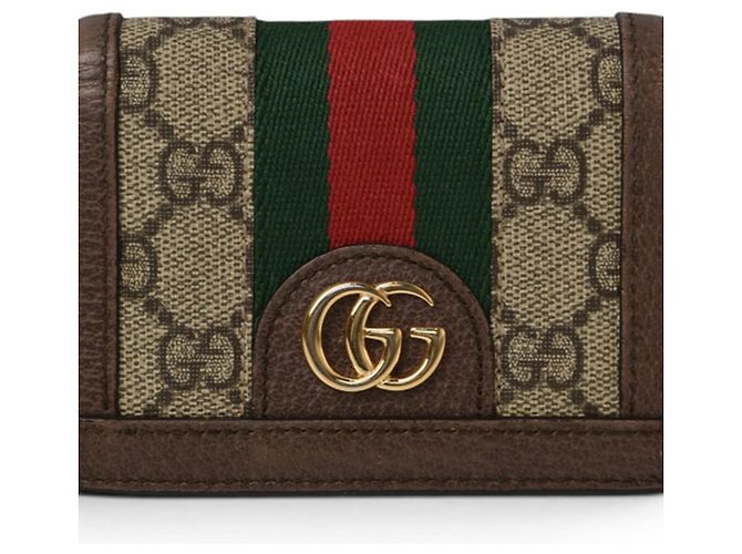 Cartera bi-fold Gucci Ophidia Castaño Beige - vista 2