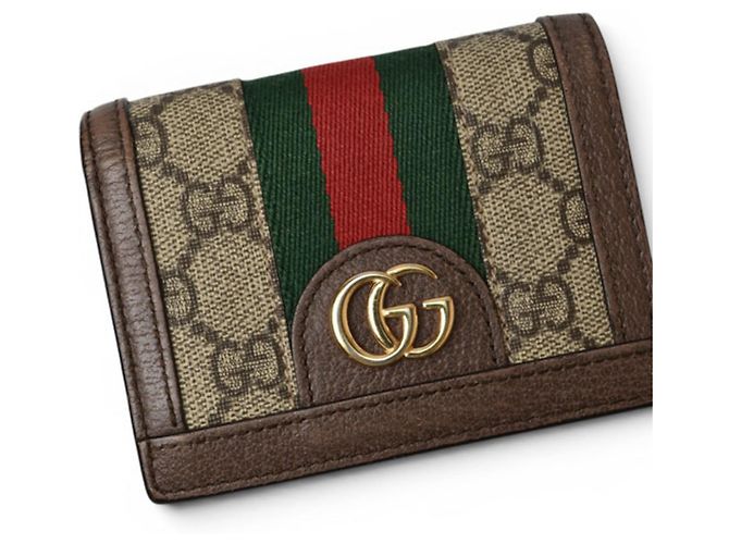 Cartera bi-fold Gucci Ophidia Castaño Beige - vista 3
