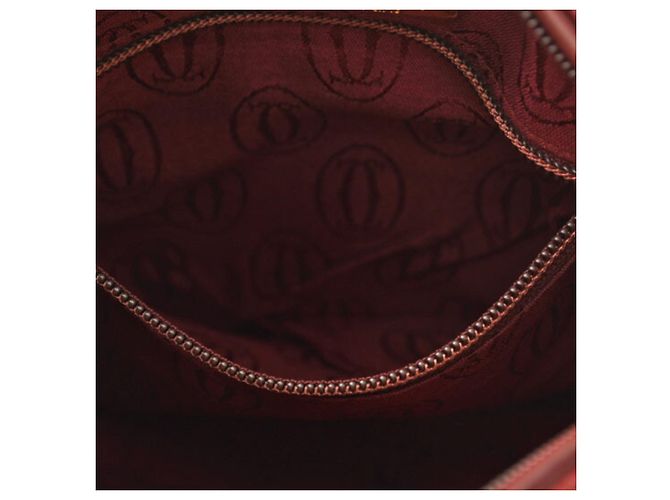 Borsa a tracolla in pelle Cartier Must de Bordeaux Bordò - vista 14