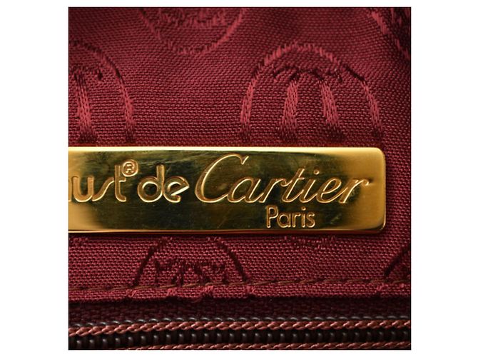 Borsa a tracolla in pelle Cartier Must de Bordeaux Bordò - vista 15