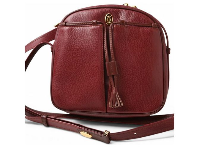Borsa a tracolla in pelle Cartier Must de Bordeaux Bordò - vista 2