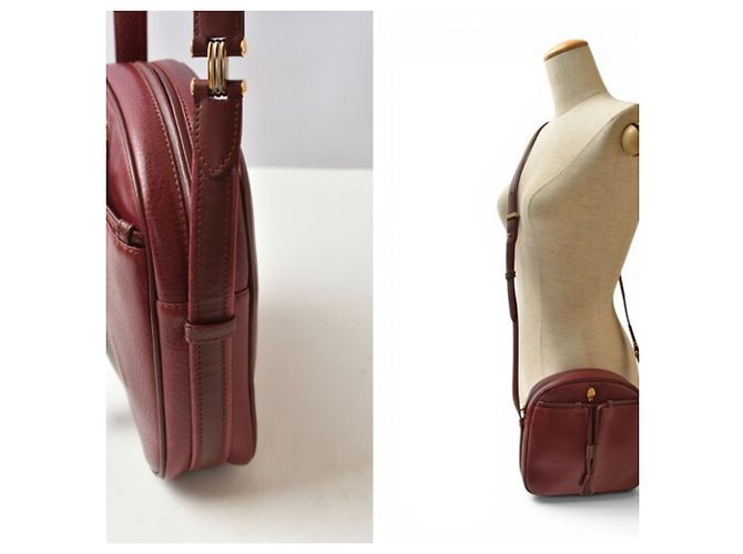 Borsa a tracolla in pelle Cartier Must de Bordeaux Bordò - vista 3