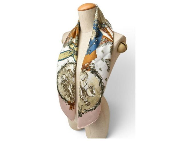 Hermès Hermes Carré 90 Schal Pink Weiß Beige - Ansicht 11