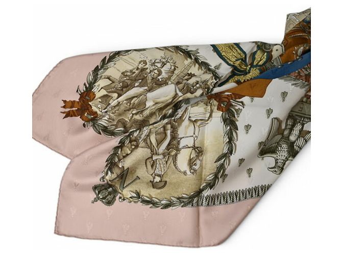 Hermès Hermes Carré 90 Schal Pink Weiß Beige - Ansicht 4