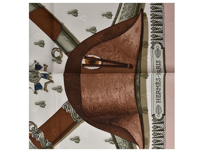 Hermès Hermes Carré 90 Schal Pink Weiß Beige - Ansicht 9