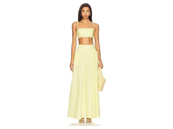 Autre Marque Susana Monaco Falda Maxi de Algodón Amarillo - vista 7