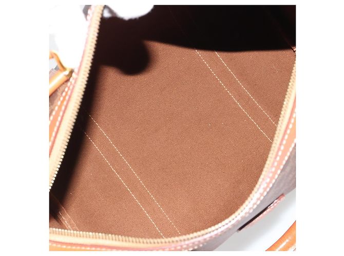 Céline Borsa Boston CELINE in tela Macadam PVC Pelle Marrone Oro Auth 189503A D'oro - vista 12