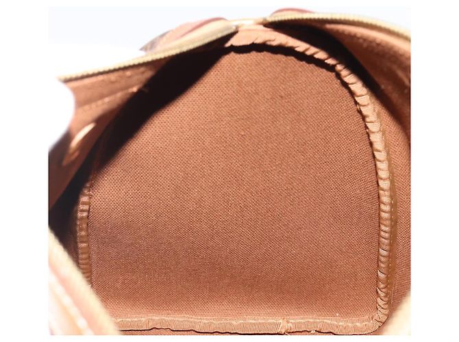 Céline Borsa Boston CELINE in tela Macadam PVC Pelle Marrone Oro Auth 189503A D'oro - vista 19