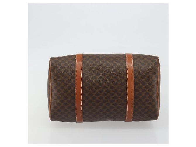 Céline Borsa Boston CELINE in tela Macadam PVC Pelle Marrone Oro Auth 189503A D'oro - vista 5