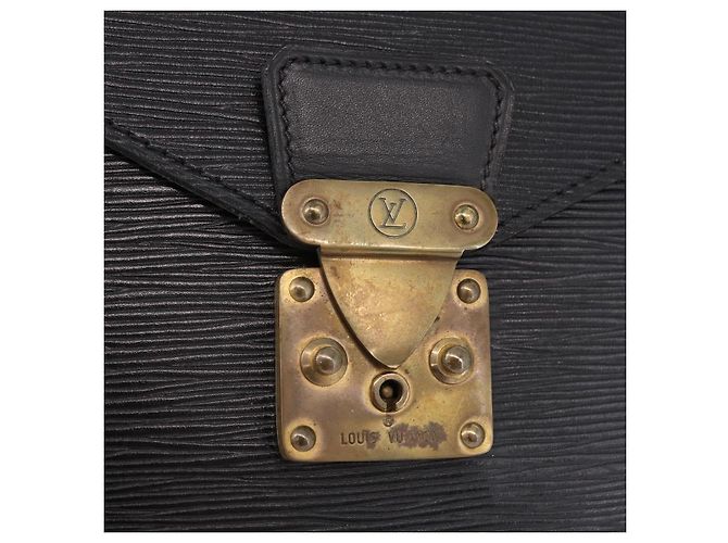 LOUIS VUITTON Epi Porte Documents Senatur Valigetta Nera M54452 LV Auth ka4997 Nero - vista 8