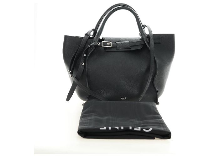 Céline CELINE Big bag Small Hand Bag Pelle Nero Argento Auth 189349SAM - vista 12