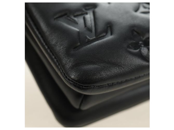 LOUIS VUITTON Bolsa Monogram Emboss Kussan BB Preta M21259 LV Auth 189752SV Preto - vista 17