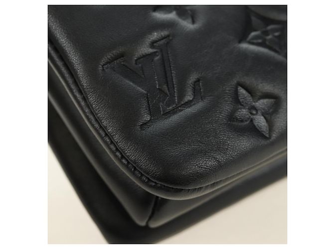 LOUIS VUITTON Bolsa Monogram Emboss Kussan BB Preta M21259 LV Auth 189752SV Preto - vista 19
