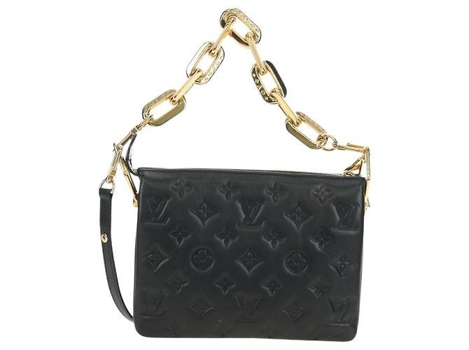 LOUIS VUITTON Bolsa Monogram Emboss Kussan BB Preta M21259 LV Auth 189752SV Preto - vista 2