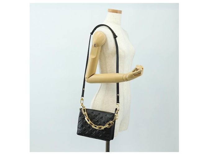 LOUIS VUITTON Bolsa Monogram Emboss Kussan BB Preta M21259 LV Auth 189752SV Preto - vista 28